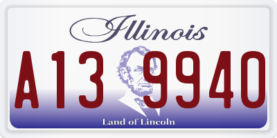 IL license plate A139940