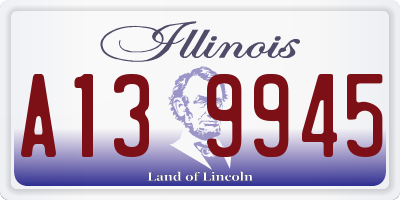 IL license plate A139945
