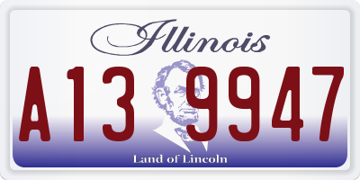 IL license plate A139947