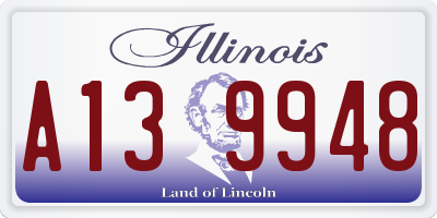 IL license plate A139948