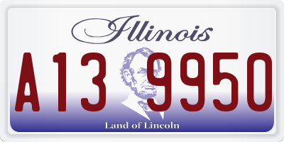 IL license plate A139950