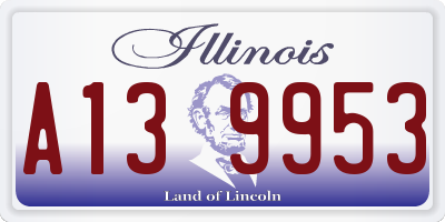 IL license plate A139953