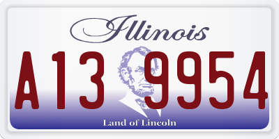 IL license plate A139954