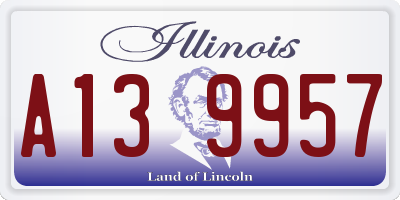 IL license plate A139957