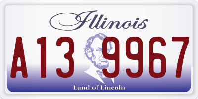 IL license plate A139967