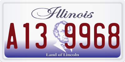 IL license plate A139968
