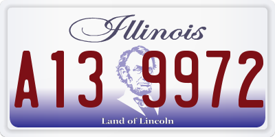 IL license plate A139972