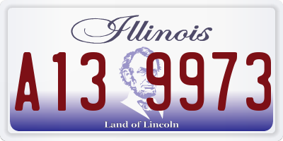IL license plate A139973