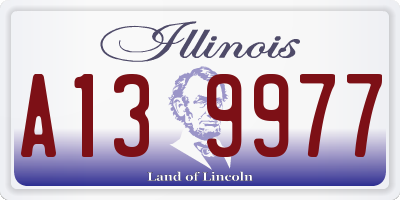 IL license plate A139977