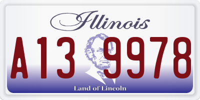 IL license plate A139978
