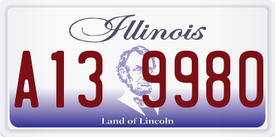 IL license plate A139980