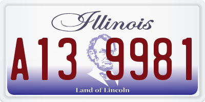IL license plate A139981