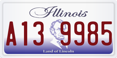 IL license plate A139985