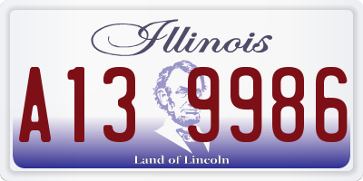 IL license plate A139986