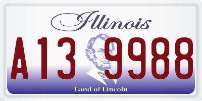 IL license plate A139988