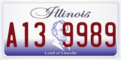 IL license plate A139989