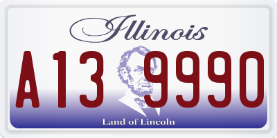 IL license plate A139990