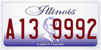 IL license plate A139992