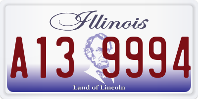 IL license plate A139994