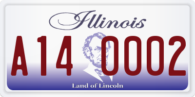 IL license plate A140002