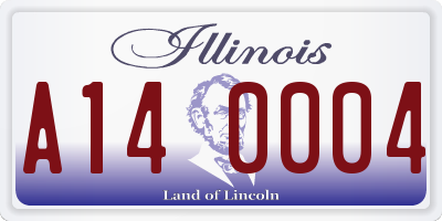 IL license plate A140004