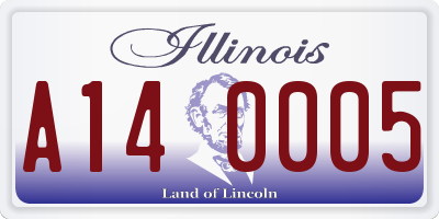 IL license plate A140005