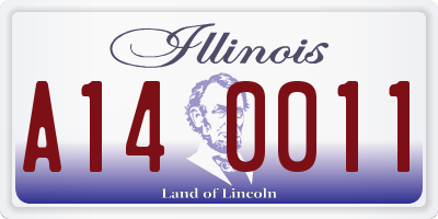 IL license plate A140011