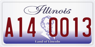 IL license plate A140013