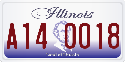 IL license plate A140018
