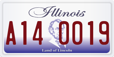IL license plate A140019