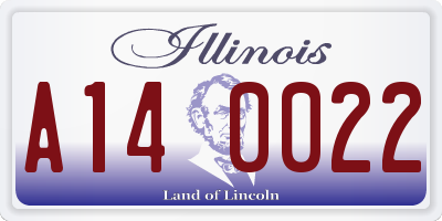 IL license plate A140022