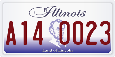 IL license plate A140023