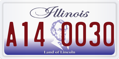 IL license plate A140030