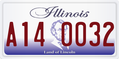 IL license plate A140032