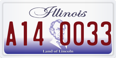 IL license plate A140033