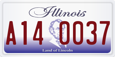 IL license plate A140037