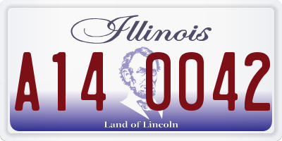 IL license plate A140042