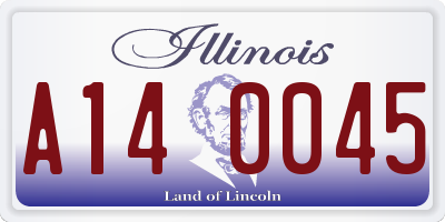 IL license plate A140045