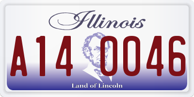 IL license plate A140046