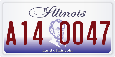 IL license plate A140047
