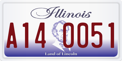 IL license plate A140051