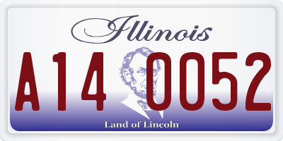 IL license plate A140052