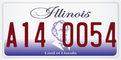IL license plate A140054