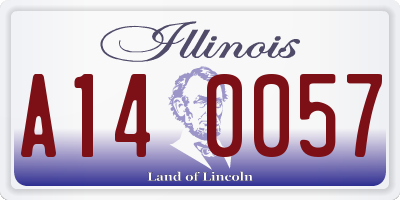 IL license plate A140057