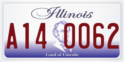 IL license plate A140062