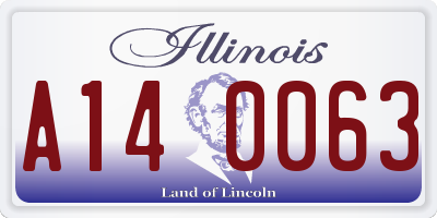 IL license plate A140063