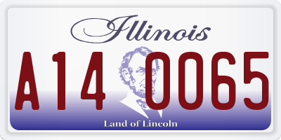 IL license plate A140065