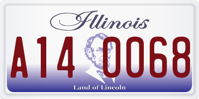 IL license plate A140068