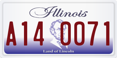 IL license plate A140071