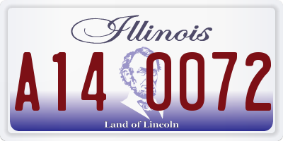 IL license plate A140072